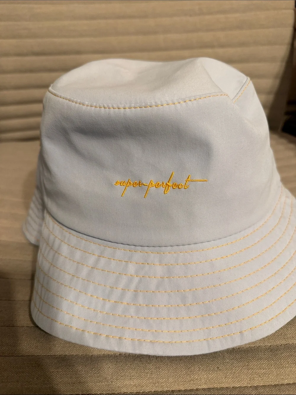 Kids Miniso Bucket Hat with Yellow Embroidery